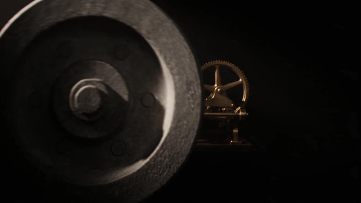 Heavy iron gears meshing